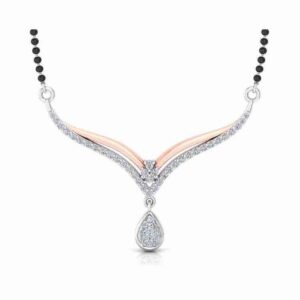18KT Rose Gold Antique Mangalsutra With Diamond Pendant
