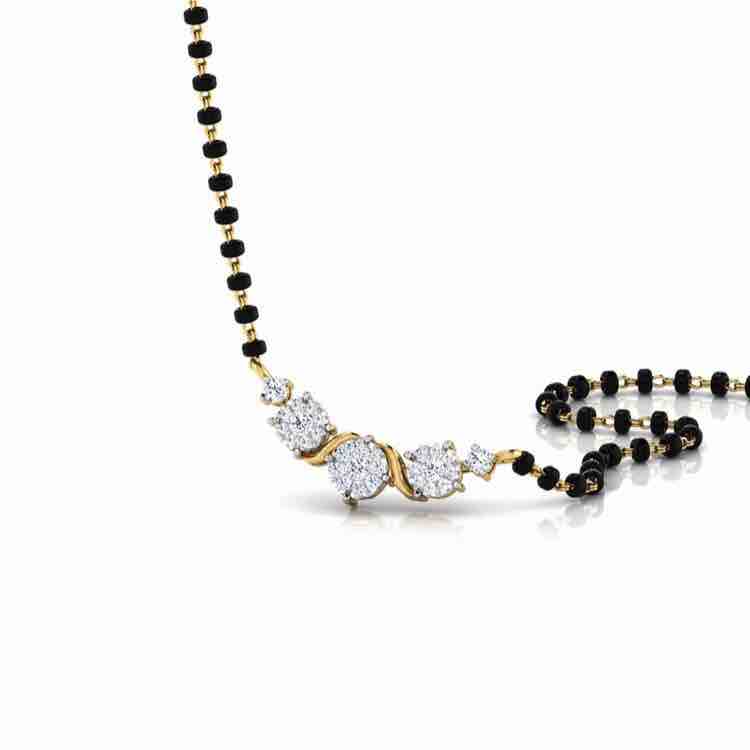 18KT Gold Designer Mangalsutra With Real Diamond