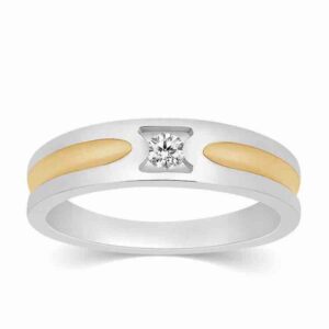 18KT White Gold Diamond Gents Ring