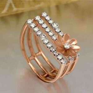 18KT Designer Flower Shape Diamond Ring