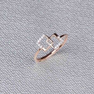 18KT Rose Gold Real Diamond Ladies Ring