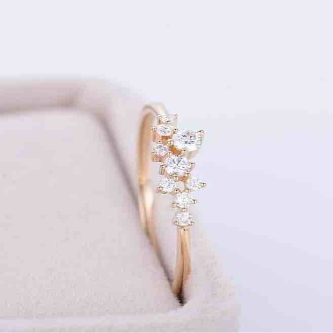 18KT Real Diamond Rose Gold Ring