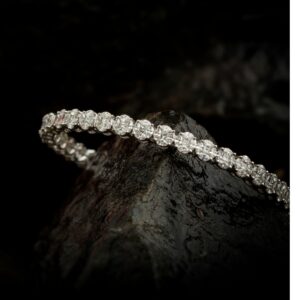 18KT Real Diamond Ladies Designer Marquise Bangle