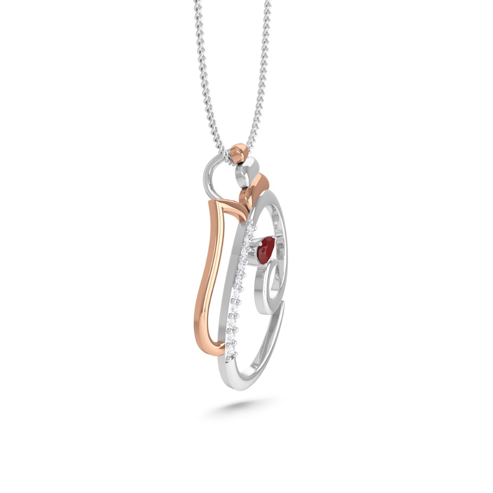 Mezzotek Women's 14K Gold pendant (0.05 Carat, I-J Color, I2-I3 Clarity)