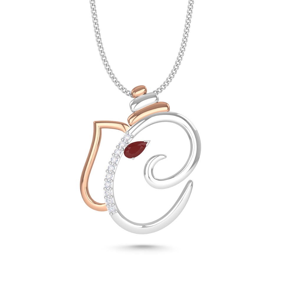 Mezzotek Women's 14K Gold pendant (0.05 Carat, I-J Color, I2-I3 Clarity)