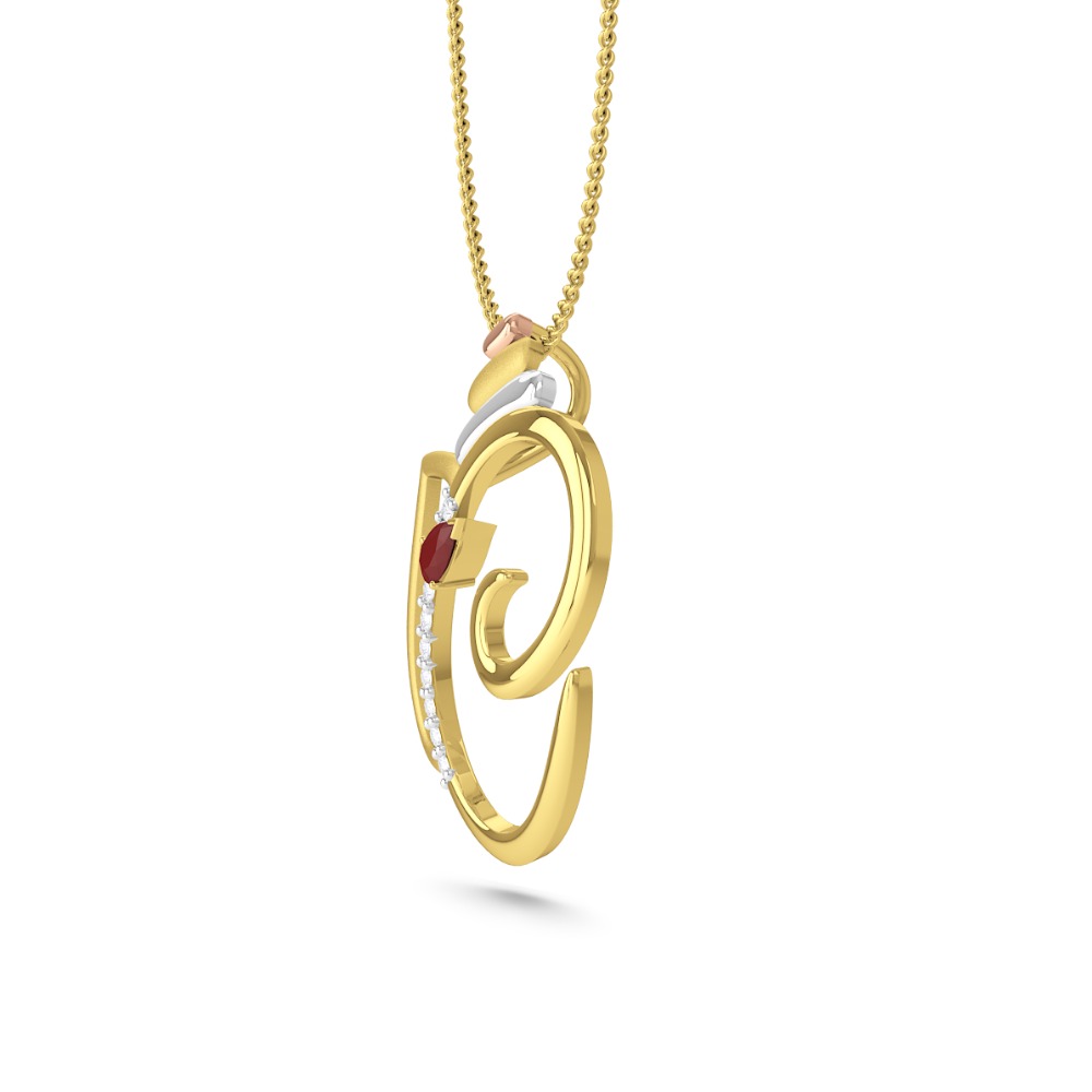 Mezzotek Women's 14K Gold pendant (0.05 Carat, I-J Color, I2-I3 Clarity)