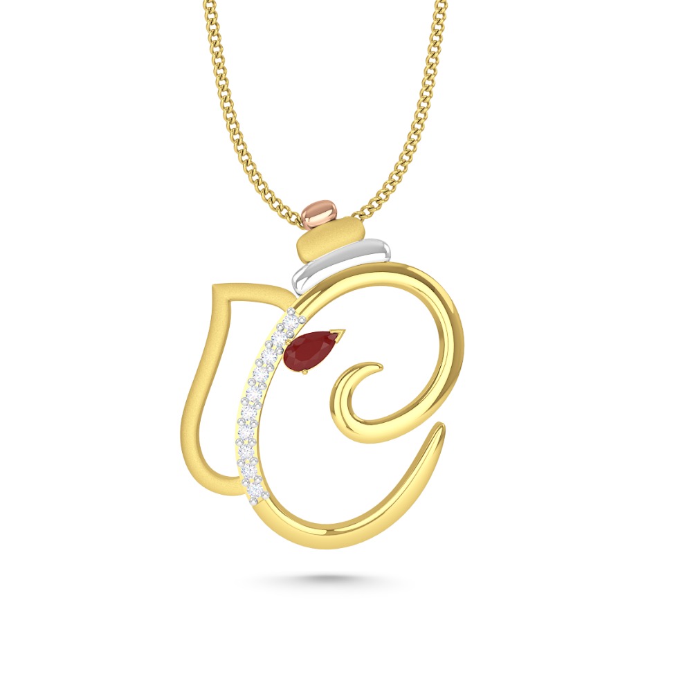 Mezzotek Women's 14K Gold pendant (0.05 Carat, I-J Color, I2-I3 Clarity)