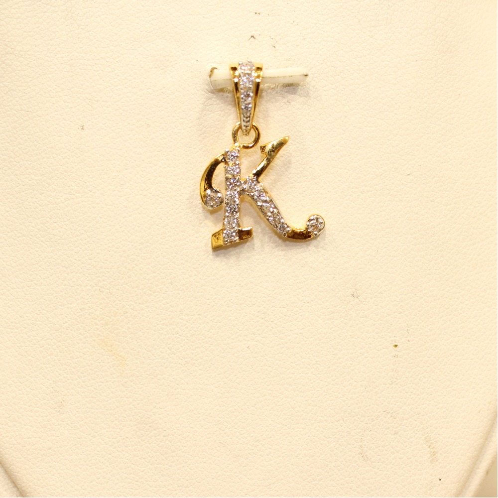 22KT Gold Indian Letter Pendant