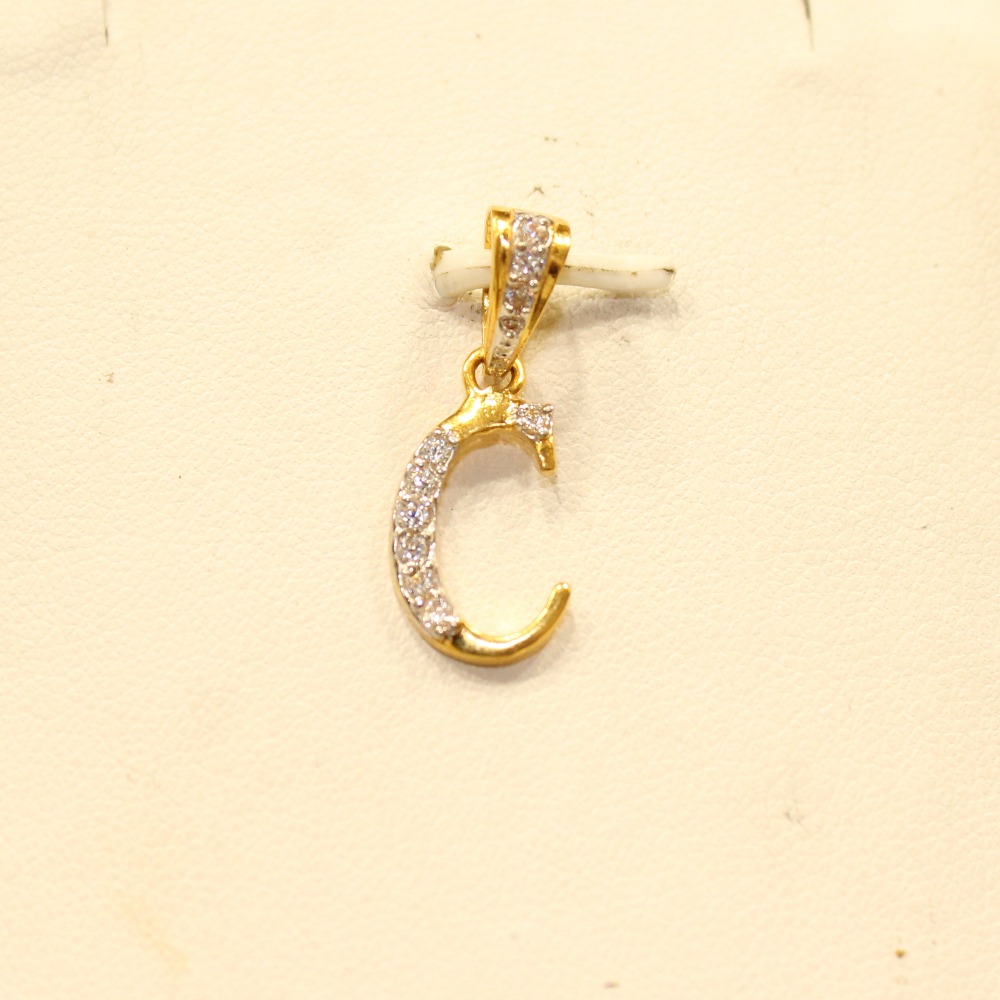 22KT Gold Indian Letter Pendant