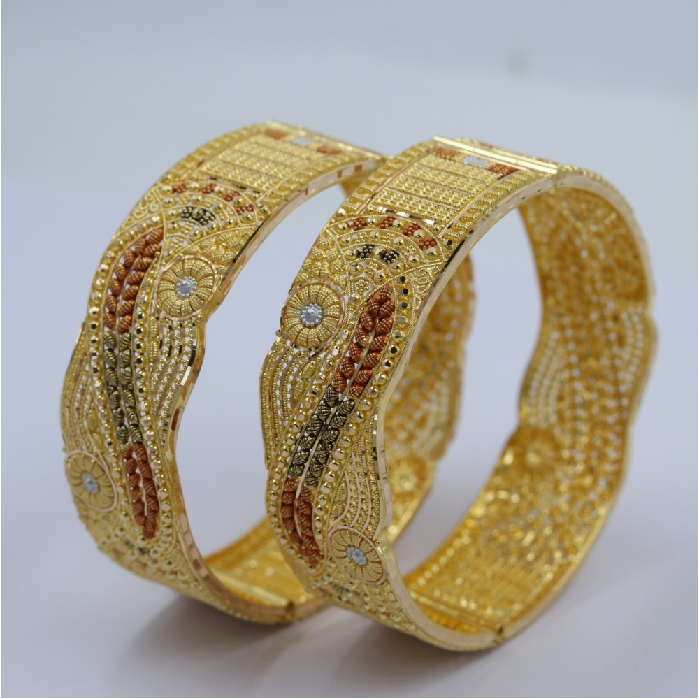 916 plain Gold Handmade Bangles with screw