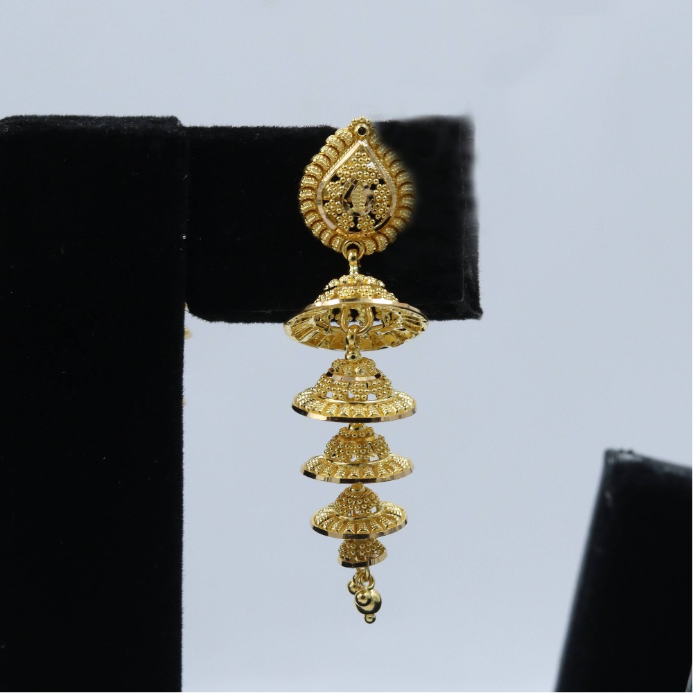 916 GOLD KALKATTI TRADITIONAL WORK dESIGN EARRING