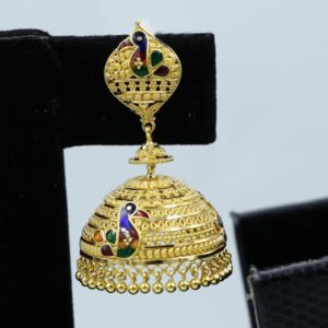916 gold peacock design earring