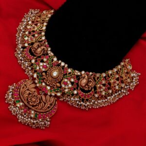 22KT Gold Antique Bridal Necklace Set