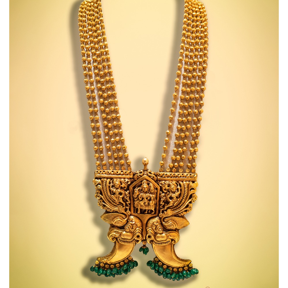 916 Gold Temple Design Long Necklace