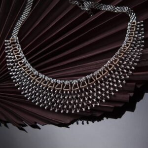 Gold Finish Diamond Necklace Set