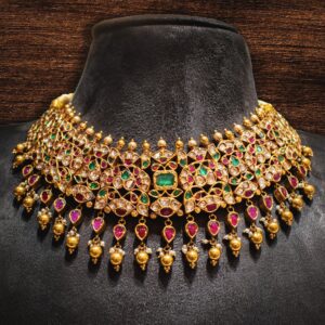 22K Gold colorful Bridal Necklace Set