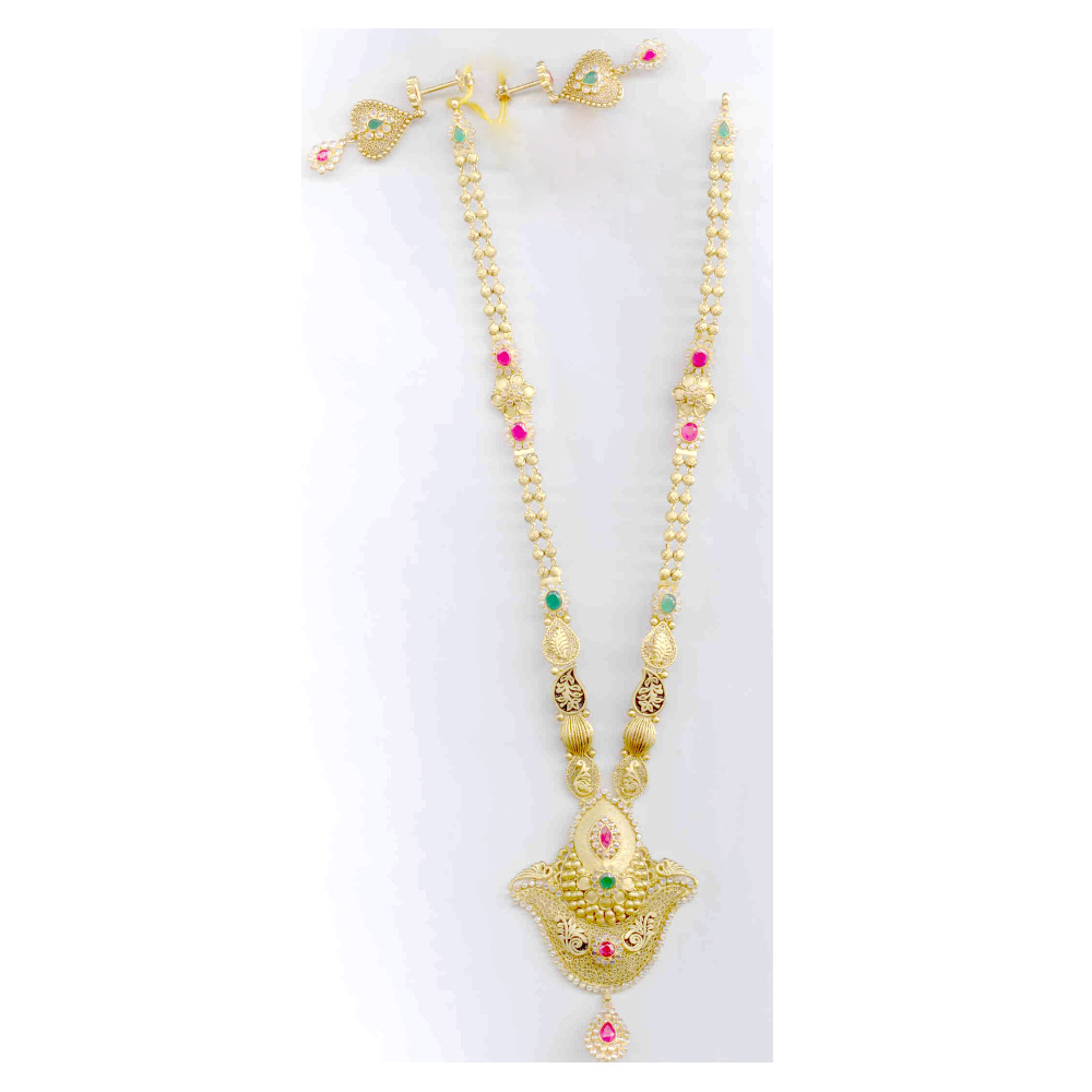 Gold Uncut Antique Necklace Set Yellow