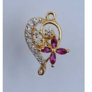 Indian 18K / 750 Gold Ladies CZ AD Stone Earrings