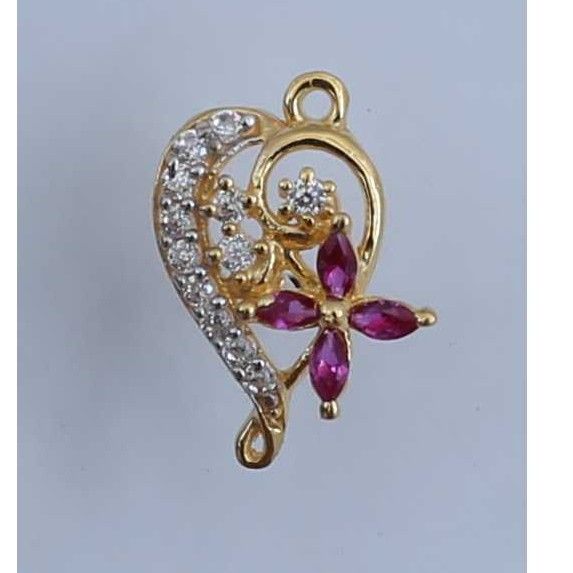 Indian 18K / 750 Gold Ladies CZ AD Stone Earrings