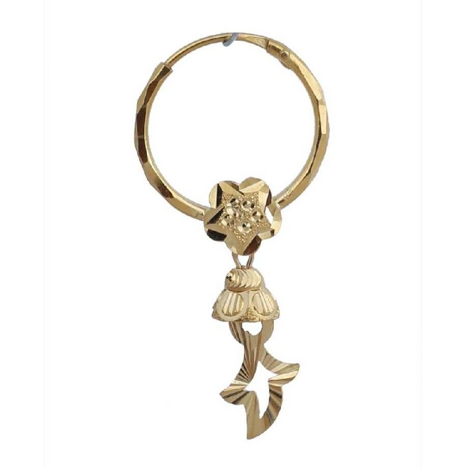 18K / 750 Yellow Gold Ladies Pipe Vertical Bali