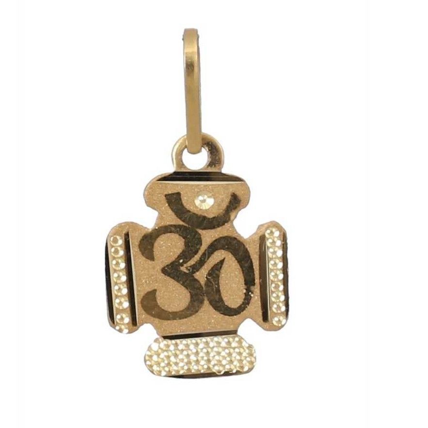 18KT Gold Yellow Indian Om Religious Pendant
