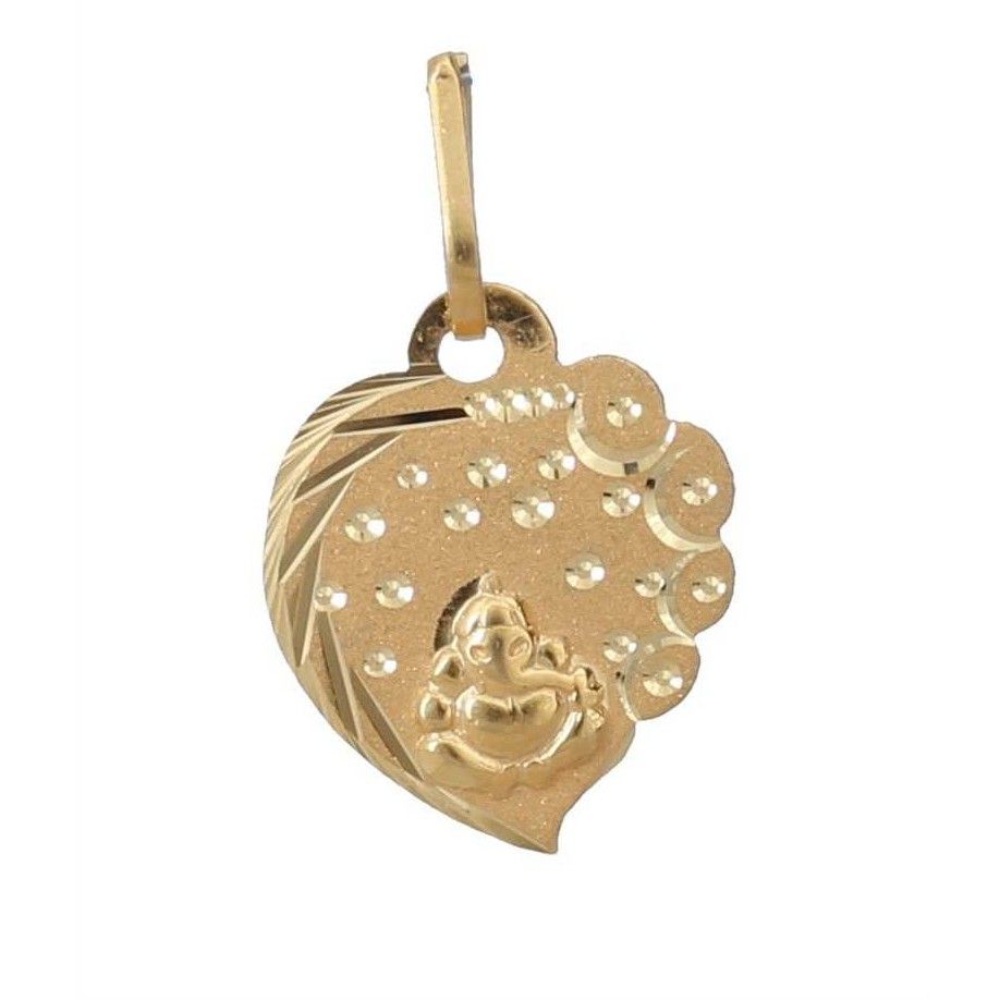 18KT Gold Indian Designer Ganesha Modern Pendant