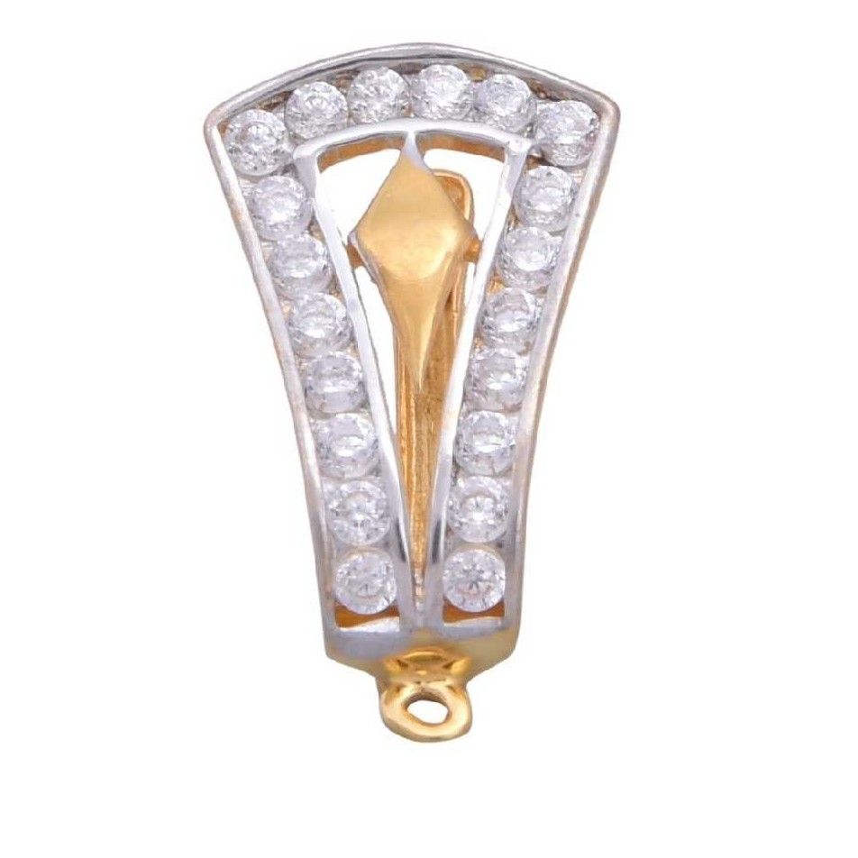18K / 750 Gold Ladies Indian CZ Stone Earrings