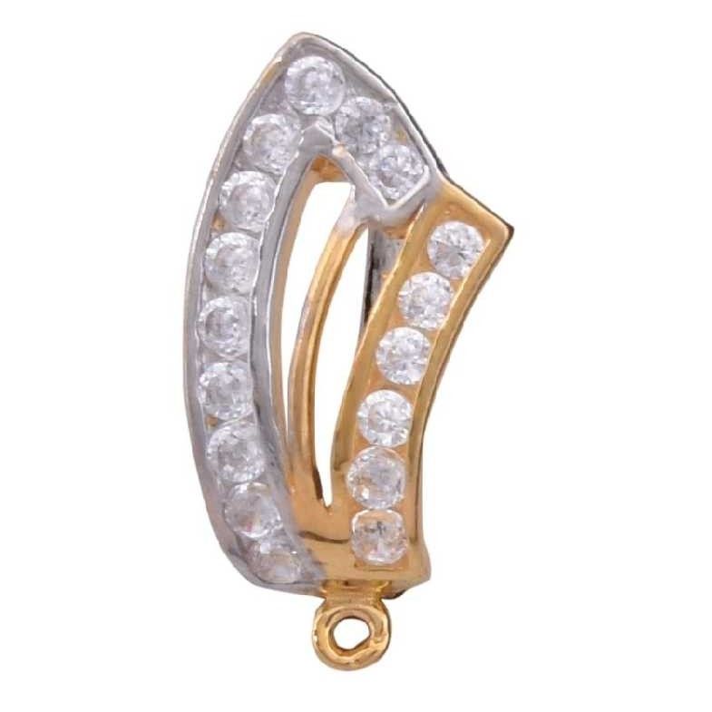 18K / 750 Gold Indian CZ Stone Bali