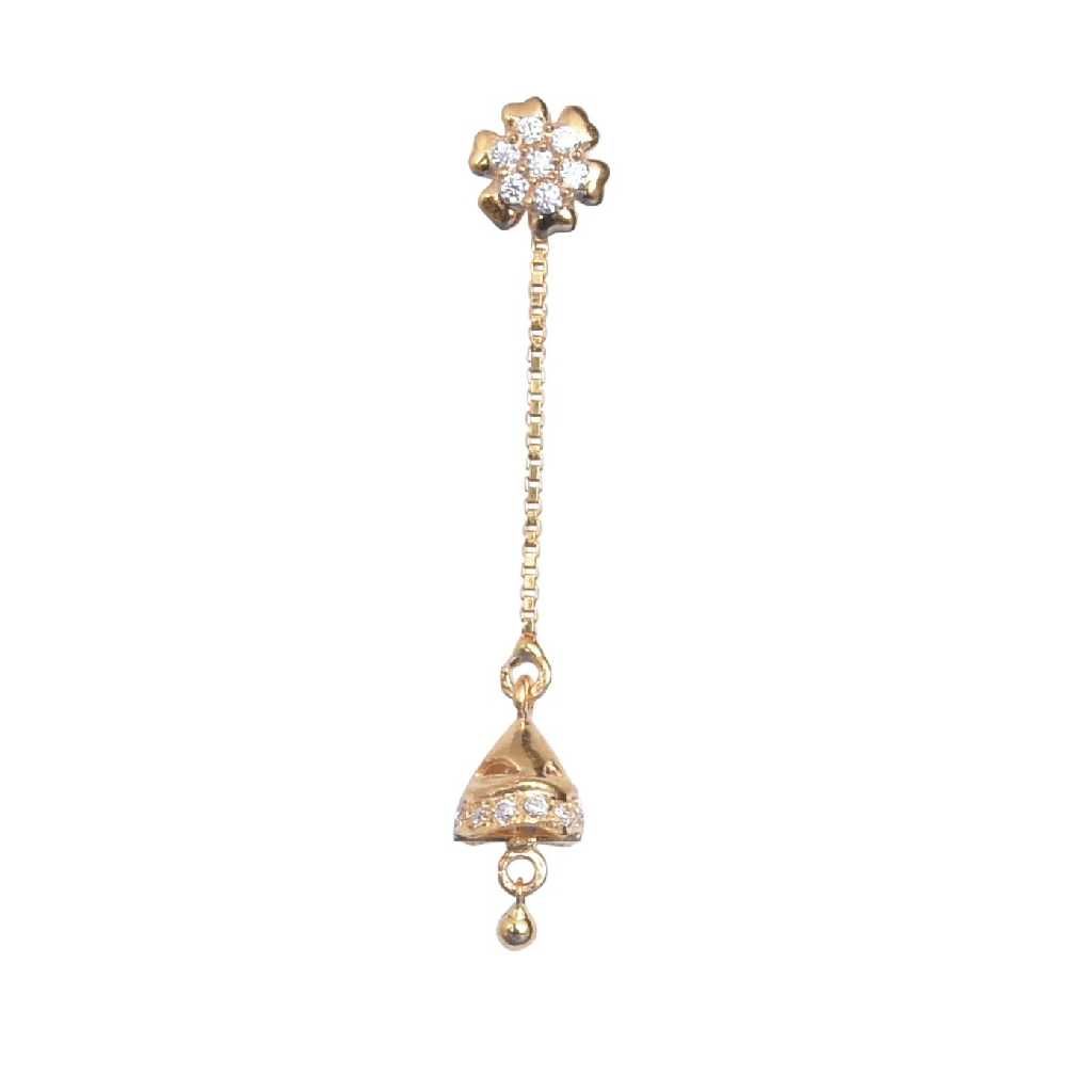 18KT Gold Yellow Fancy CZ Stone Flower Suidhaga Butti
