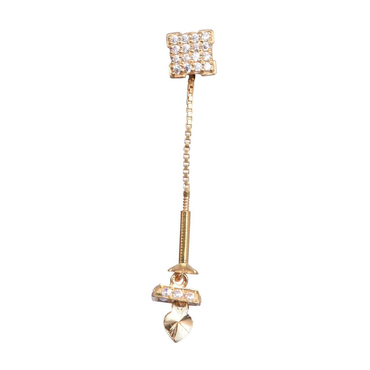 18K Gold Diamond Vertical CZ Butti