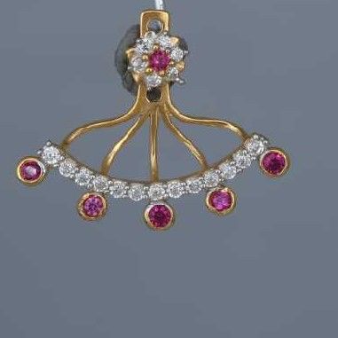 18K / 750 Gold Colorstone CZ Earrings