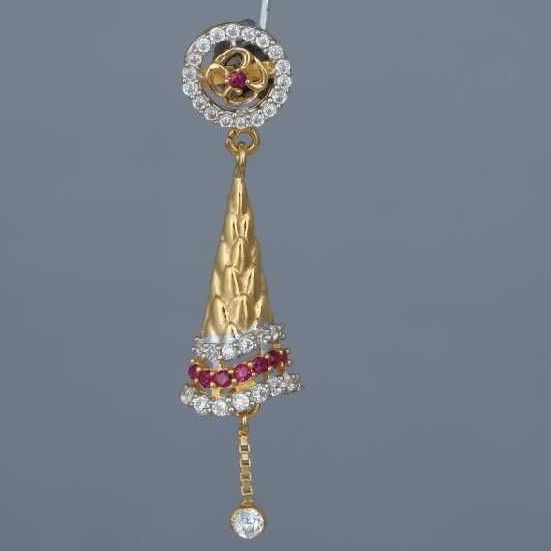18K / 750 Gold Diamond Latkan CZ Earrings