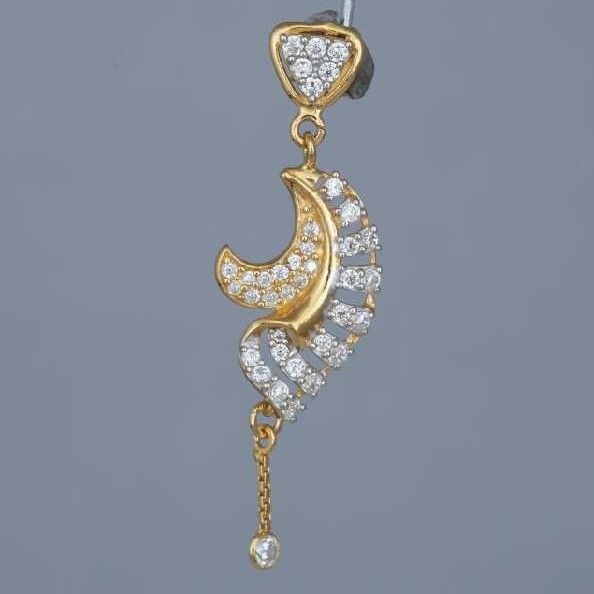 18K Gold Yellow Ladies Indian CZ Butti