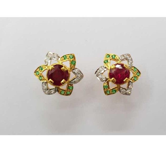 18KT Gold CZ Stone Tops