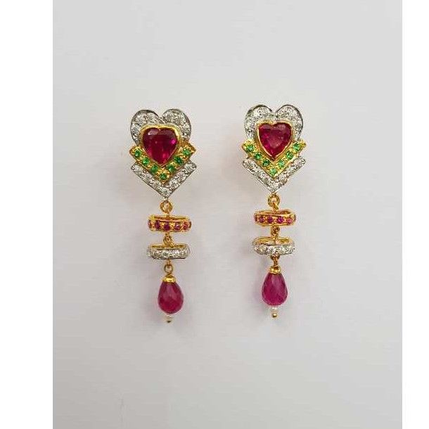 18KT Gold Fancy Stone Earrings