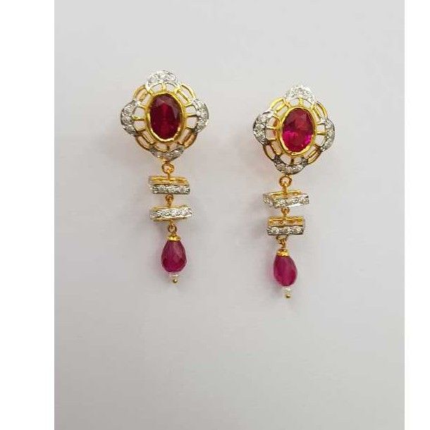 18KT Gold Fancy Stone Earrings