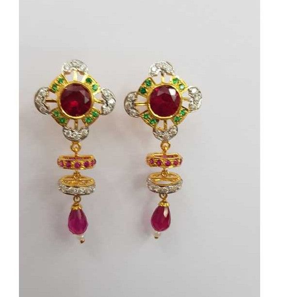18KT Gold Fancy Stone Earrings