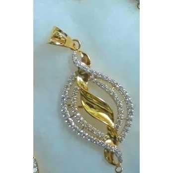 18KT Gold Ladies Indian Fancy Studded Pendant