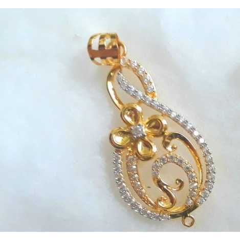 18KT Gold Ladies Indian Fancy Studded Pendant