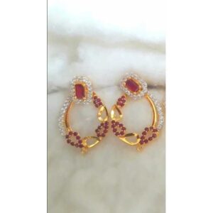 18KT Gold Ladies Indian Fancy Studded Earrings