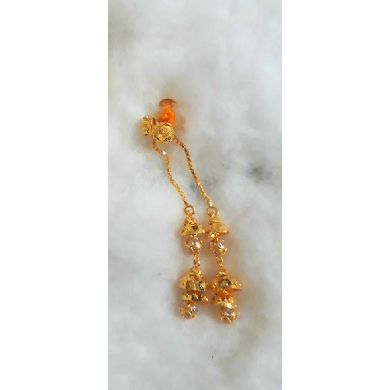 18KT Yellow Gold Fancy Vertical Earrings