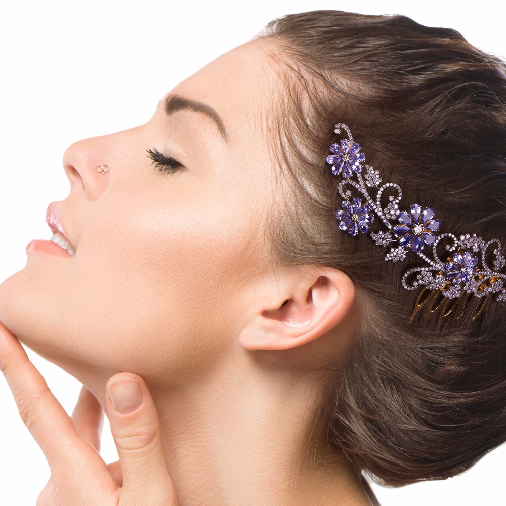 designer silver back head band
