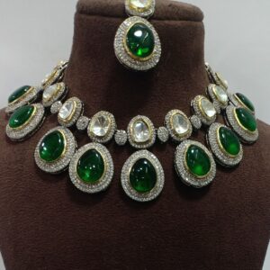 SABYASACHI GREEN STONE SET