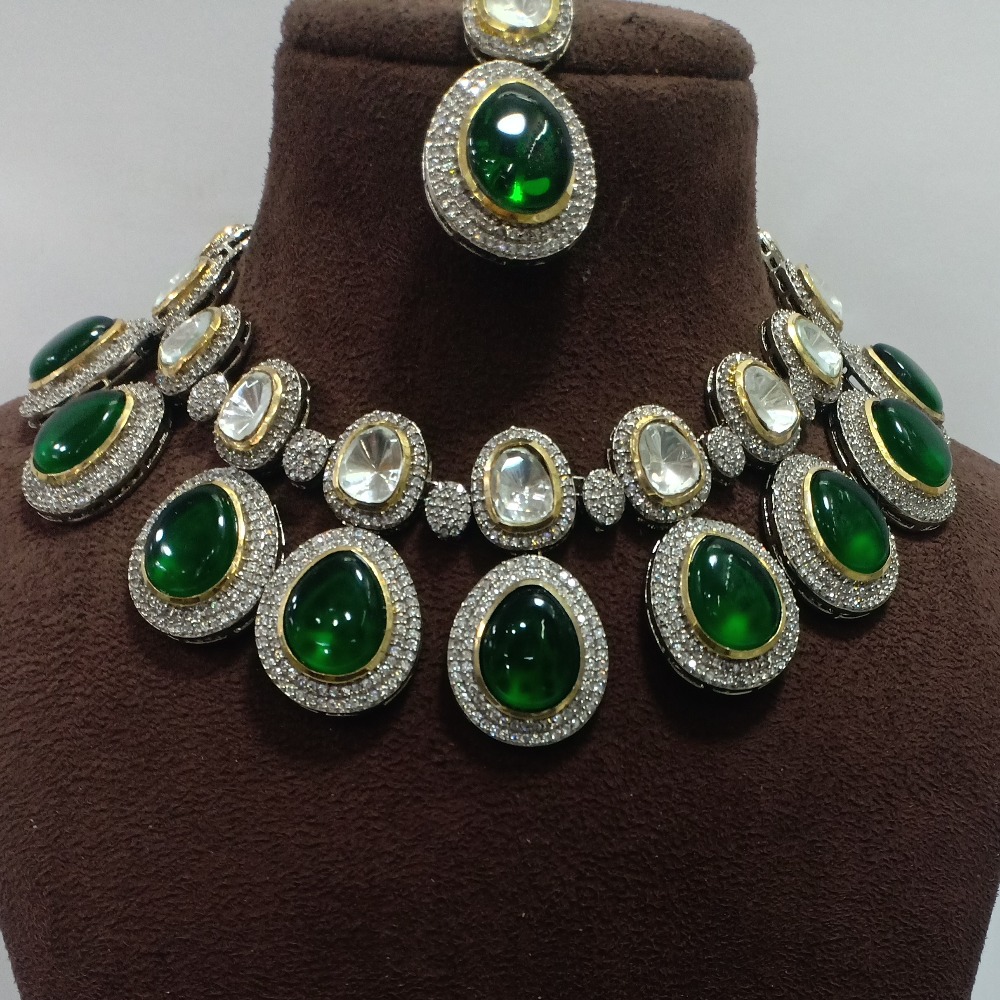 SABYASACHI GREEN STONE SET