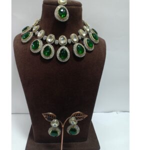 SABYASACHI GREEN STONE SET