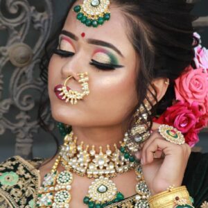gold plated pachhi kundan rani har with choker nackless