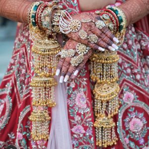 gold plated pachhi kundan hath phool