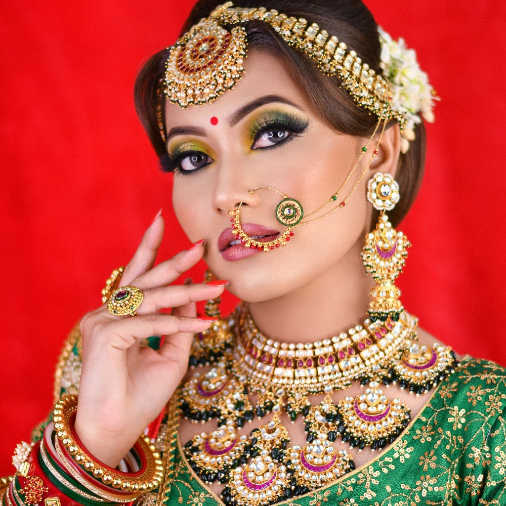 gold plated pachhi kundan pink and green nackless