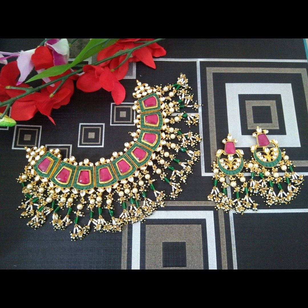 Jadtar necklace set with earrings 1836