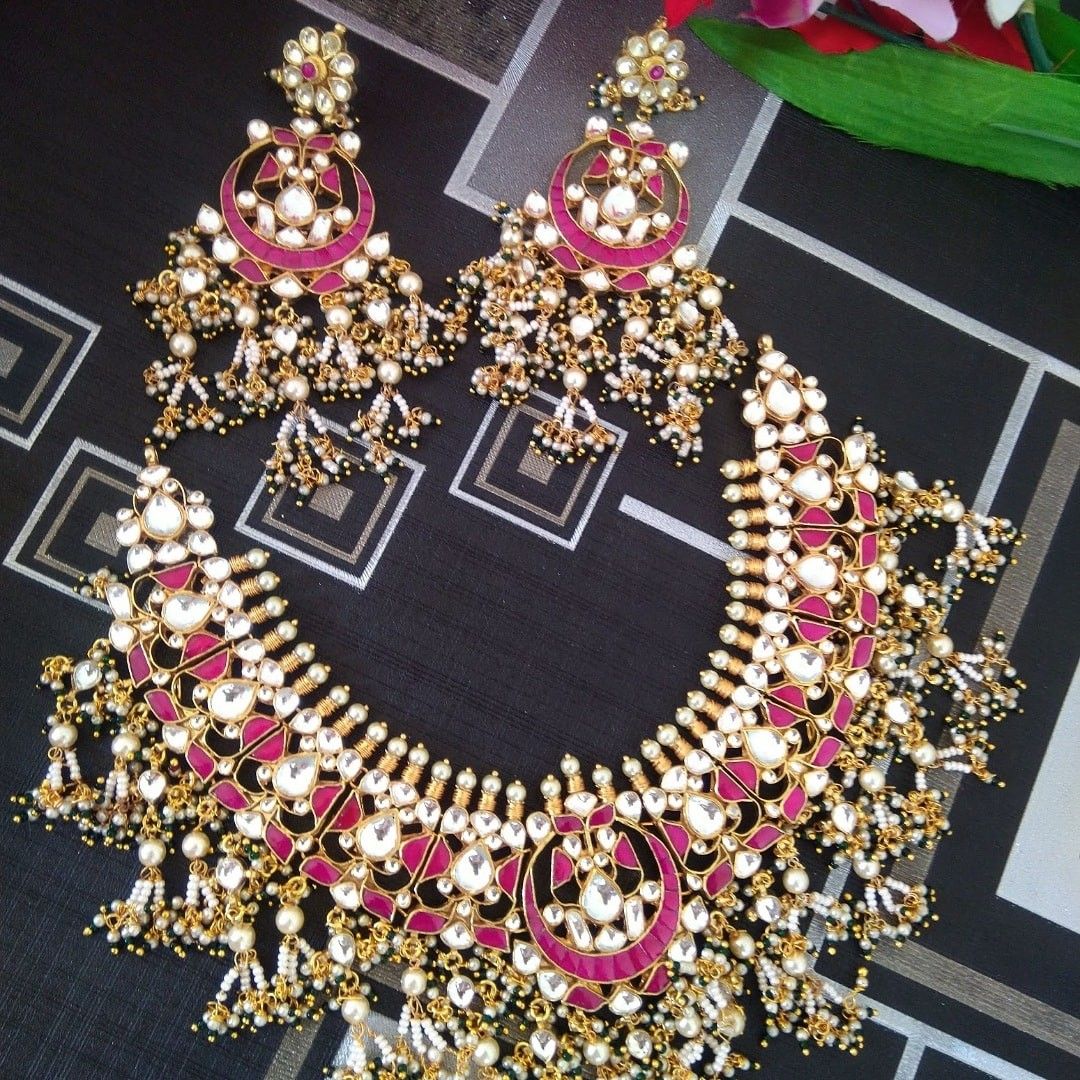 Jadtar necklace set with earrings 1827